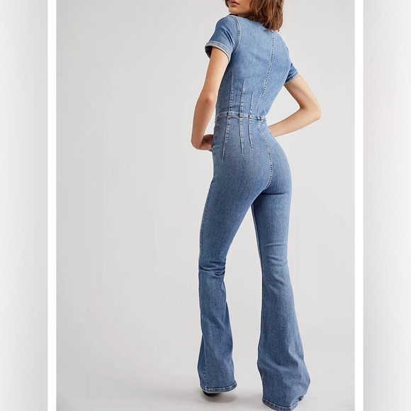 Free People Blue Denim Jumpsuit - Picture 5 of 13